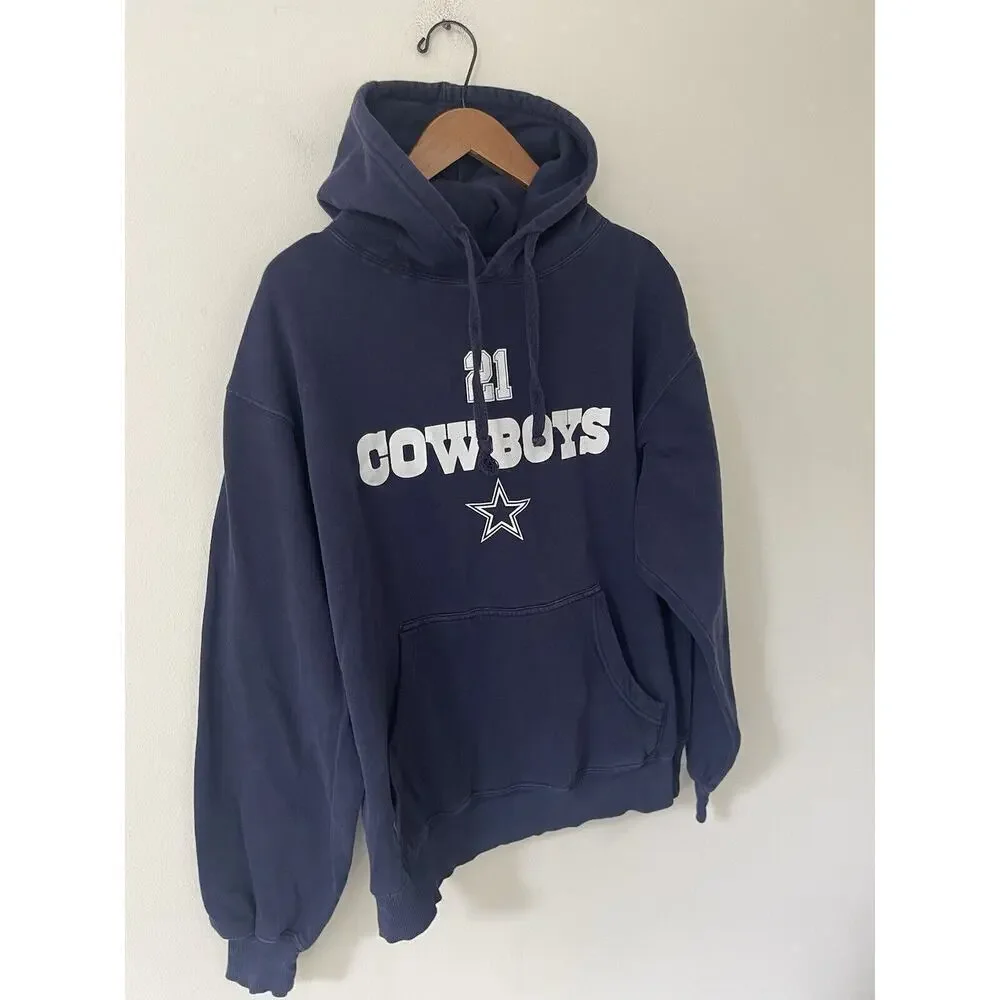 Dallas Cowboys Authentic Elliot Hoodie Sweatshirt 21 Blue Long-Sleeve Pull-Over